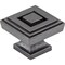 Jeffrey Alexander 1-1/4" Overall Length Gun Metal Square Delmar Cabinet Knob 585L-DACM - alternate 1